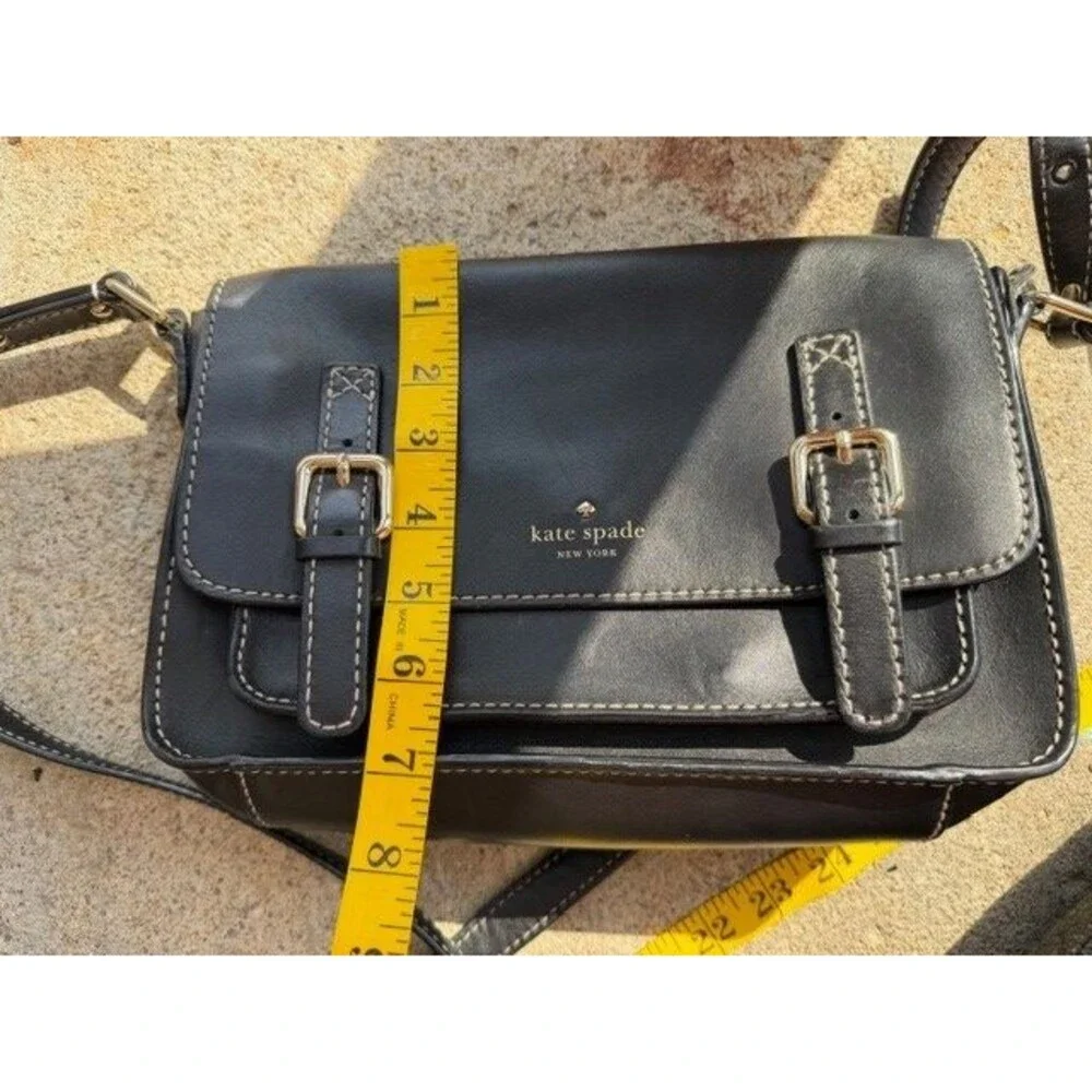Kate Spade New York Scout Essex Black Leather Crossbody Messenger Bag Purse - Picture 9 of 9